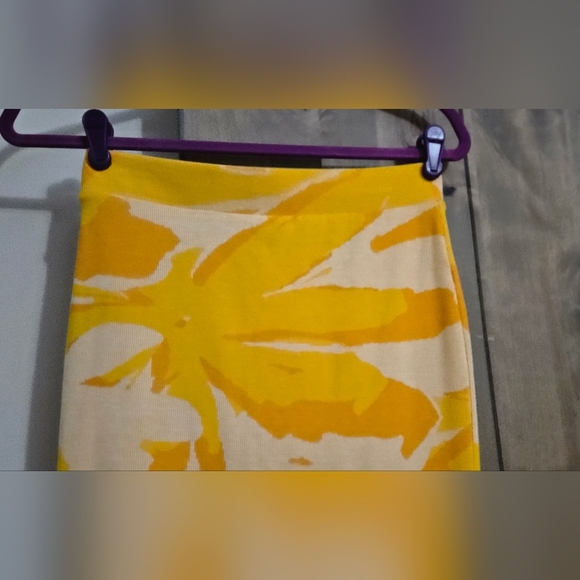 ZARA yellow orange high waisted jacquard Knit Stretch midi skirt. Size Small - Picture 11 of 13